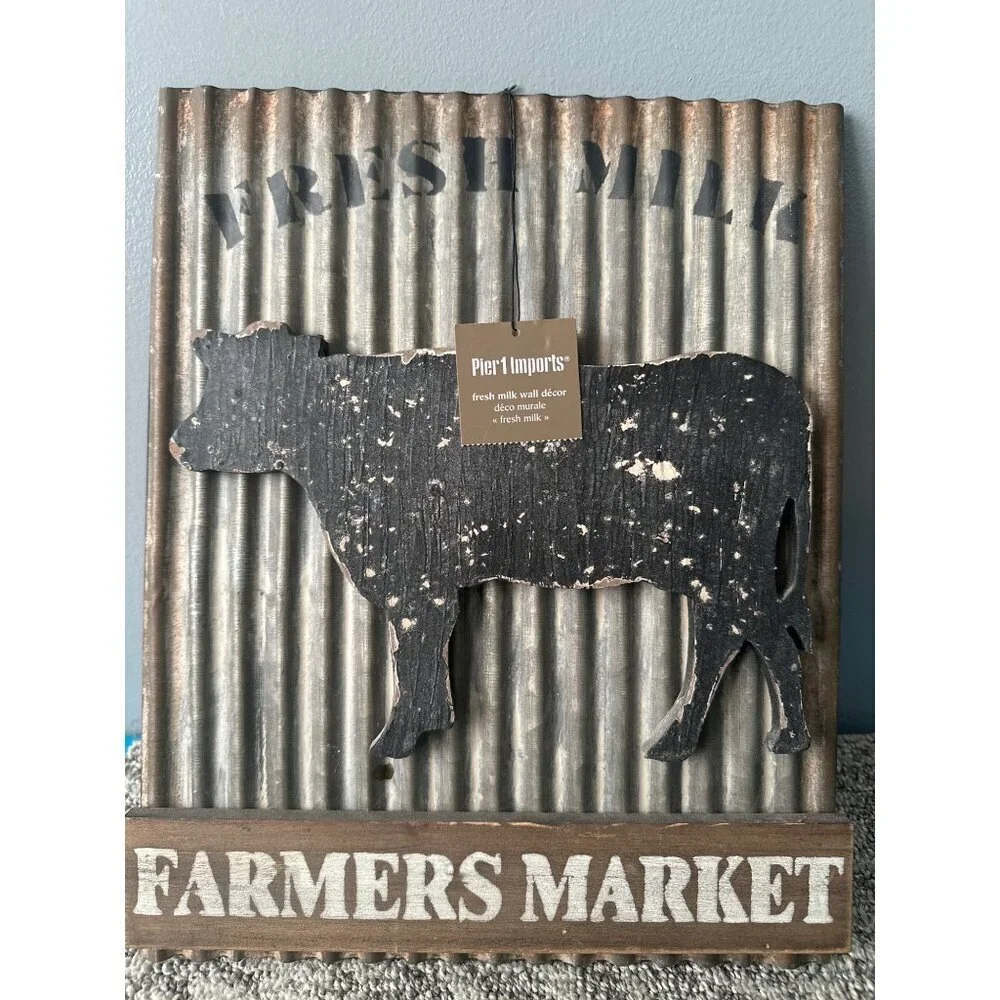 Pier Imports Fresh Milk Decorative Sign 13